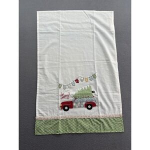 Glory Haus Christmas Tea Towel Kitchen Dish Towel Be Merry Applique Embroidered